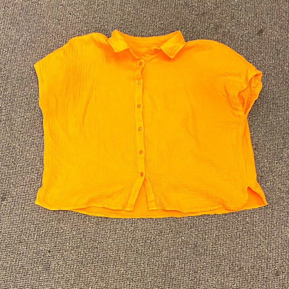 Previously Owned Unknown Brand Light Orange 100% Cotton Top / Womens Size XL